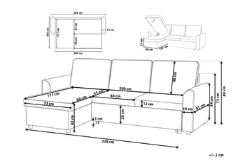 Nesna Hjørnesofa 228 cm - Brun - Møbler - Sofaer - Hjørnesofa