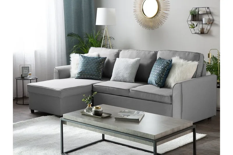 Nesna Hjørnesofa 228 cm - Grå - Møbler - Sofaer - Sovesofaer - Hjørnesovesofa