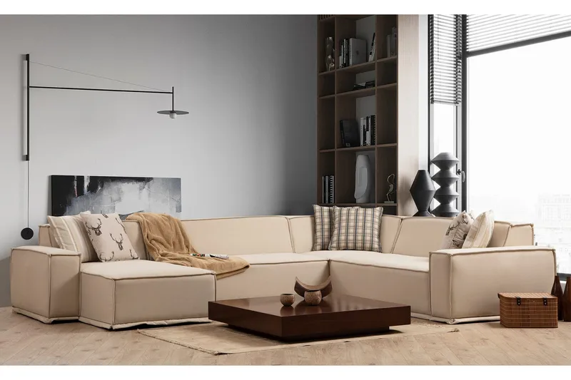 Nightcap Hjørnesofa med Divan 5-seter - Beige - Møbler - Sofaer - Modulsofaer - Komplett modulsofa