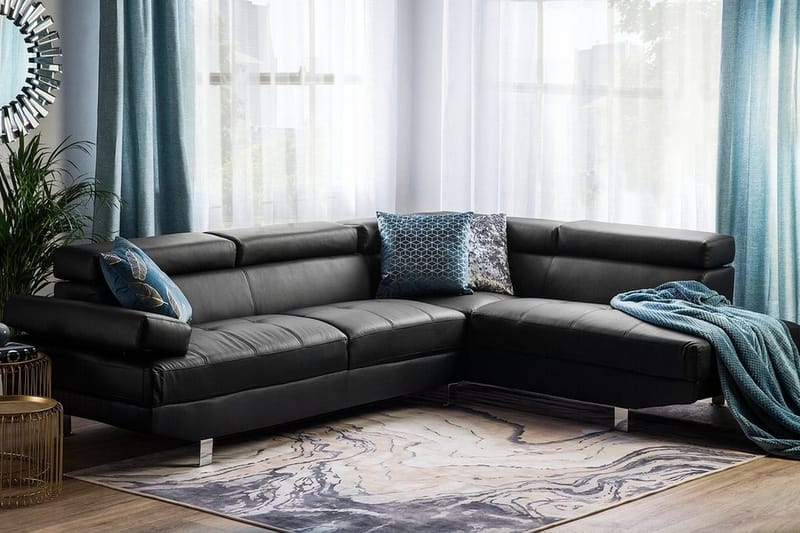 Norrea Hjørnesofa 261 cm - Svart - Møbler - Sofaer - Sofa med sjeselong