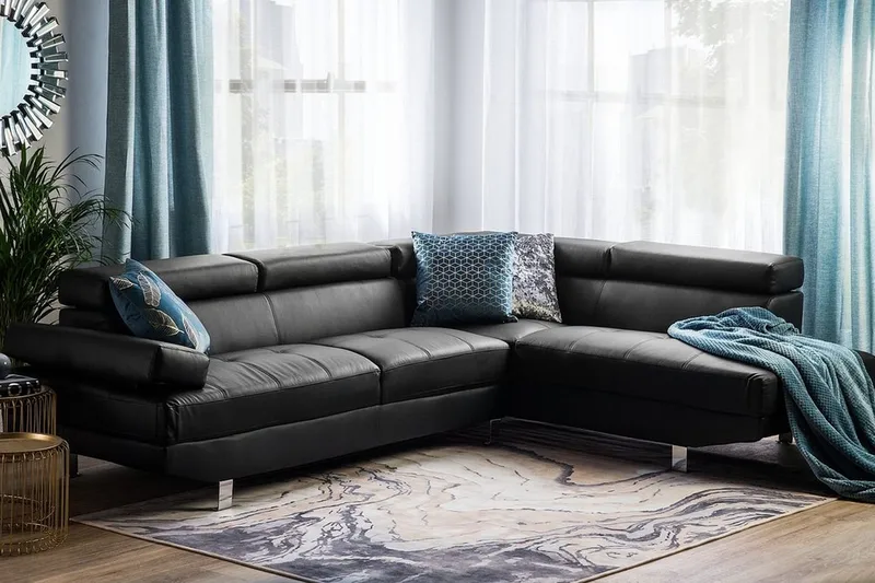 Norrea Hjørnesofa 261 cm - Svart - Møbler - Sofaer - Sofa med sjeselong