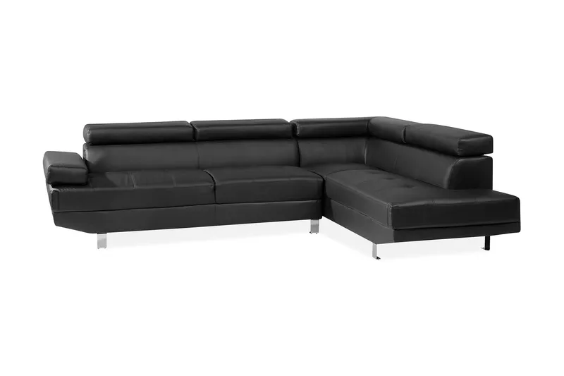 Norrea Hjørnesofa 261 cm - Svart - Møbler - Sofaer - Sofa med sjeselong