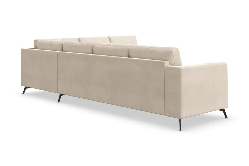 Ocean Lyx 5-seters Vendbar L-formet Hjørnesofa i Fløyel - Beige - Møbler - Sofaer - Hjørnesofa