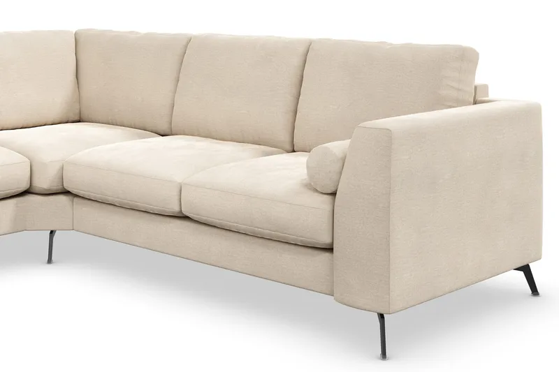 Ocean Lyx 5-seters Vendbar L-formet Hjørnesofa i Fløyel - Beige - Møbler - Sofaer - Hjørnesofa