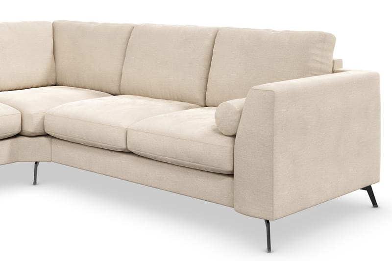 Ocean Lyx 5-seters Vendbar L-formet Hjørnesofa i Fløyel - Beige - Møbler - Sofaer - Hjørnesofa