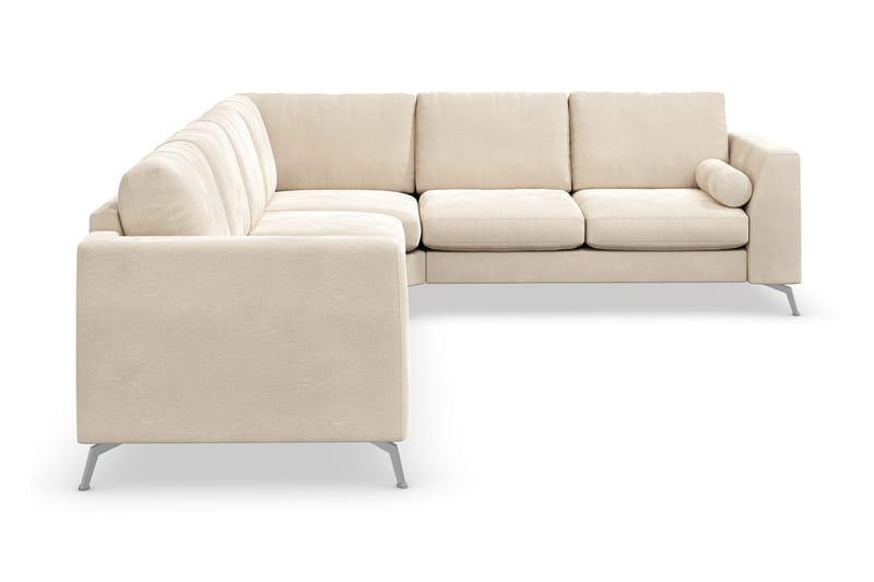 Ocean Lyx 5-seters Vendbar L-formet Hjørnesofa i Fløyel - Beige - Møbler - Sofaer - Hjørnesofa