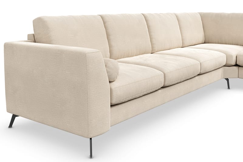 Ocean Lyx 5-seters Vendbar L-formet Hjørnesofa i Fløyel - Beige - Møbler - Sofaer - Hjørnesofa