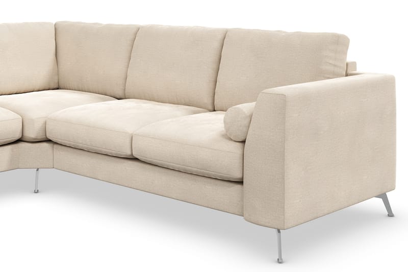 Ocean Lyx 5-seters Vendbar L-formet Hjørnesofa i Fløyel - Beige - Møbler - Sofaer - Hjørnesofa