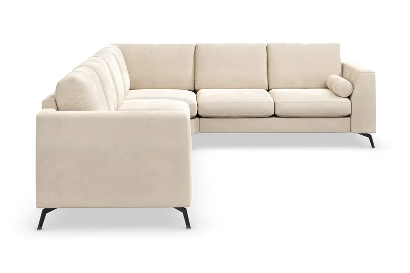 Ocean Lyx 5-seters Vendbar L-formet Hjørnesofa i Fløyel - Beige - Møbler - Sofaer - Hjørnesofa