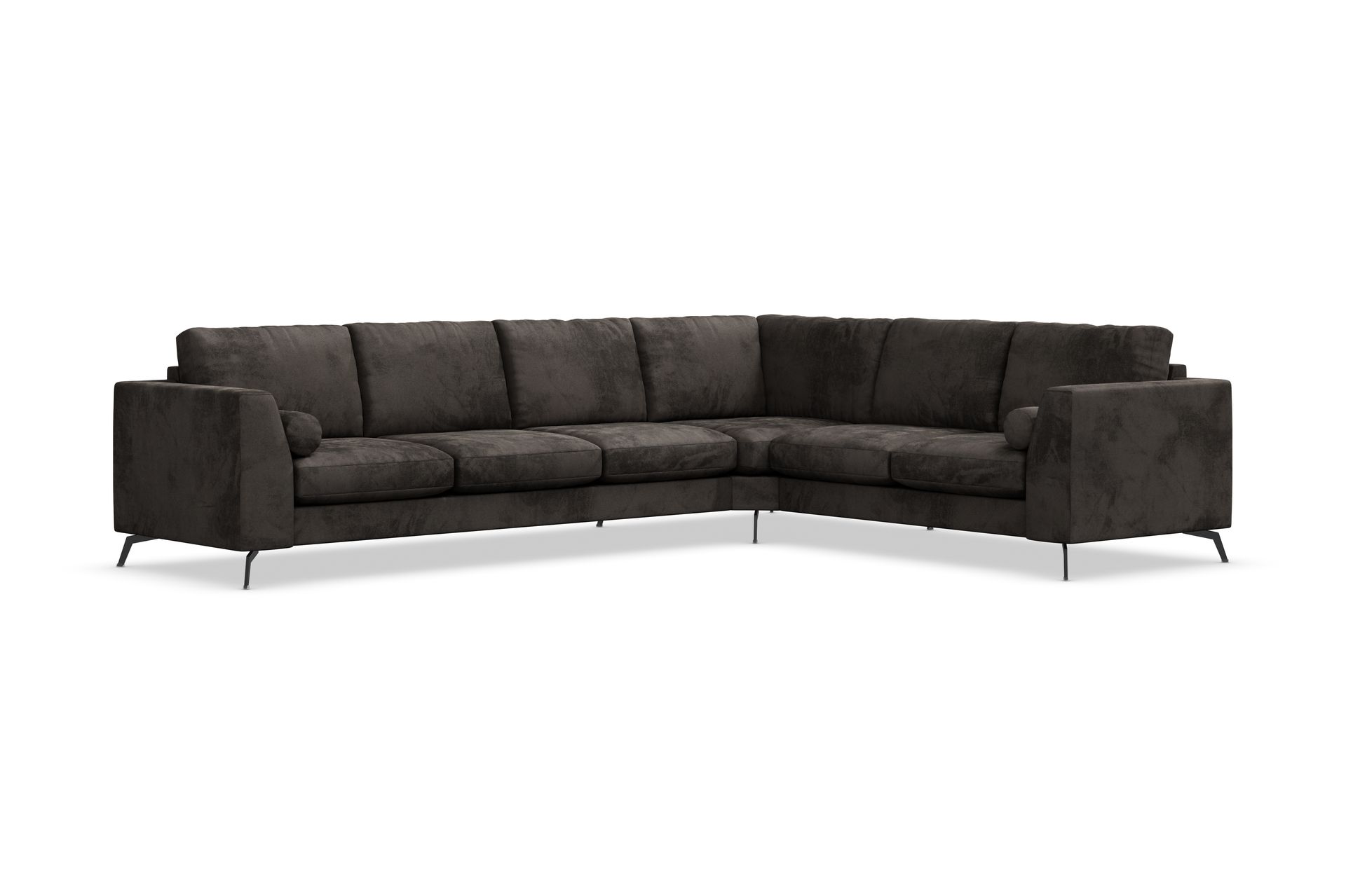 Ocean Lyx 5-seters Vendbar L-formet Hjørnesofa i Fløyel - Mørk grå - Møbler - Sofaer - Hjørnesofa