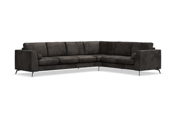 Ocean Lyx 5-seters Vendbar L-formet Hjørnesofa i Fløyel - Mørk grå - Møbler - Sofaer - Hjørnesofa