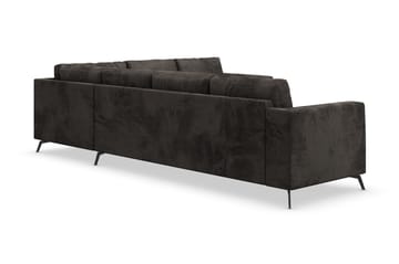 Ocean Lyx 5-seters Vendbar L-formet Hjørnesofa i Fløyel - Mørk grå - Møbler - Sofaer - Hjørnesofa