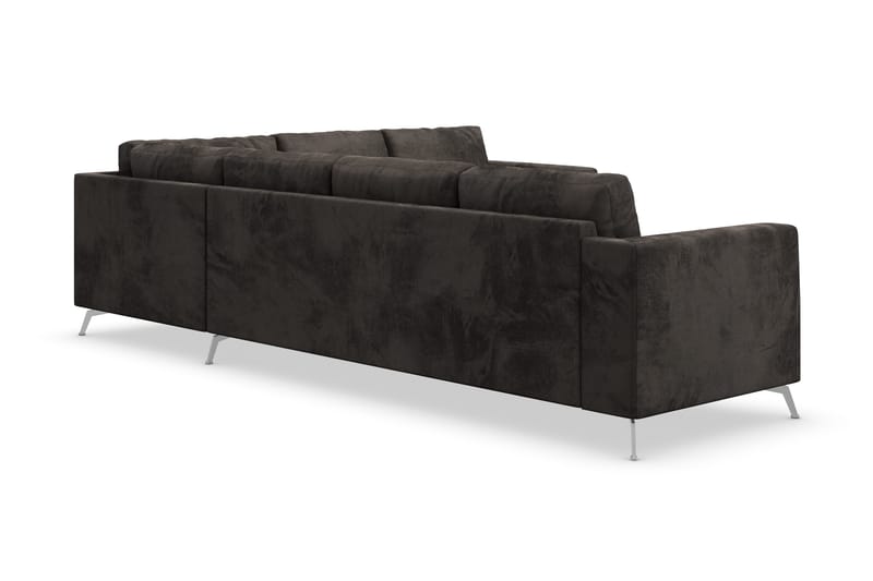 Ocean Lyx 5-seters Vendbar L-formet Hjørnesofa i Fløyel - Mørk grå - Møbler - Sofaer - Hjørnesofa