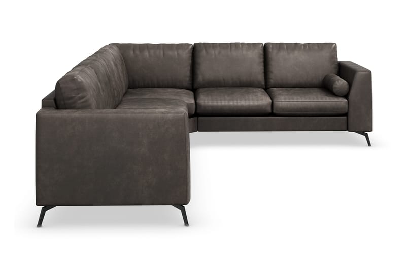 Ocean Lyx 5-seters Vendbar L-formet Hjørnesofa i Kunstlær - Mørk grå - Møbler - Sofaer - Hjørnesofa