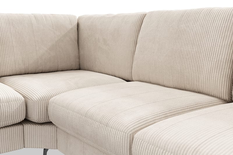 Ocean Lyx 5-seters Vendbar L-formet Hjørnesofa i Manchester - Beige - Møbler - Sofaer - Hjørnesofa