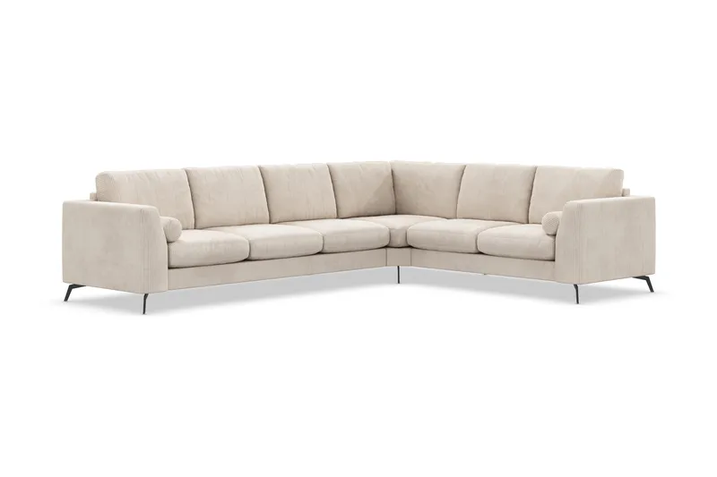 Ocean Lyx 5-seters Vendbar L-formet Hjørnesofa i Manchester - Beige - Møbler - Sofaer - Hjørnesofa