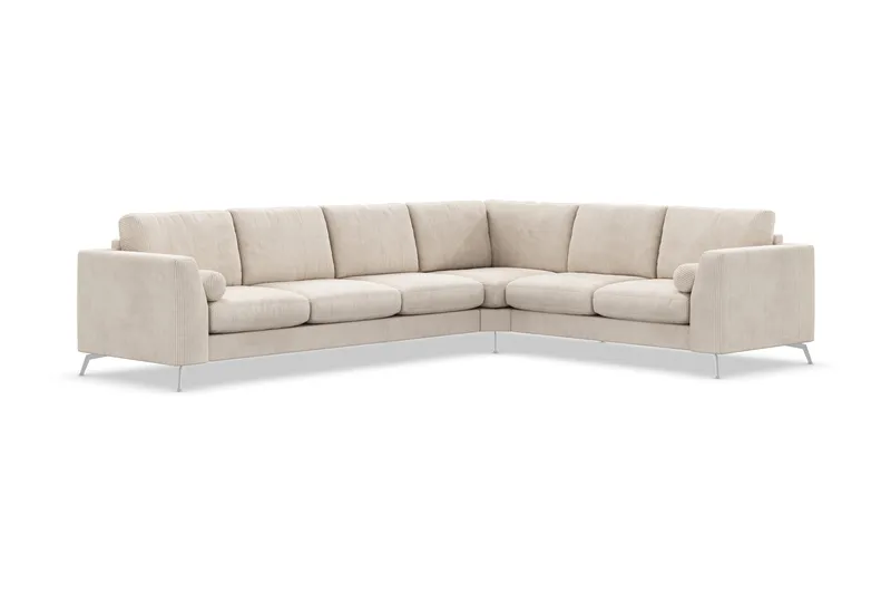 Ocean Lyx 5-seters Vendbar L-formet Hjørnesofa i Manchester - Beige - Møbler - Sofaer - Hjørnesofa
