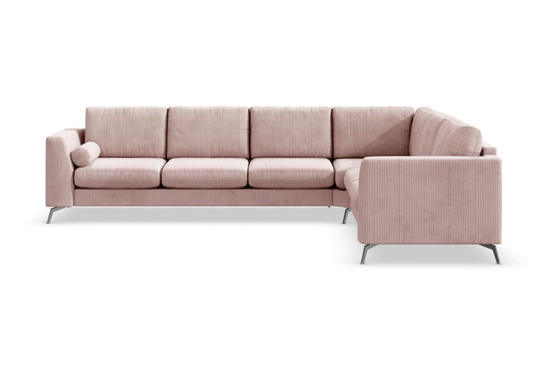 Ocean Lyx 5-seters Vendbar L-formet Hjørnesofa i Manchester - Rosa - Møbler - Sofaer - Hjørnesofa