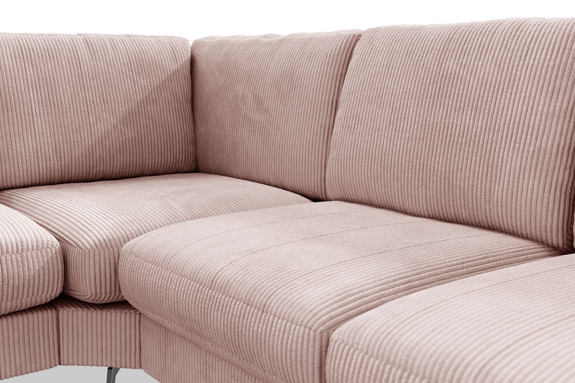 Ocean Lyx 5-seters Vendbar L-formet Hjørnesofa i Manchester - Rosa - Møbler - Sofaer - Hjørnesofa