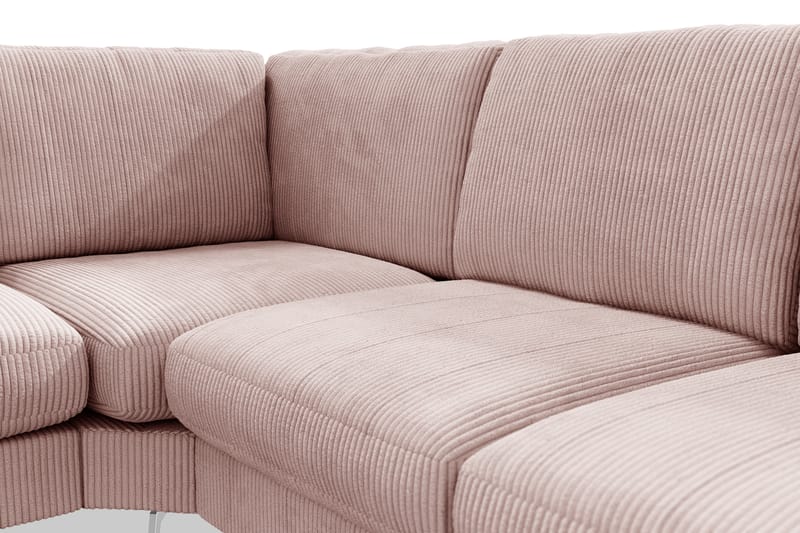 Ocean Lyx 5-seters Vendbar L-formet Hjørnesofa i Manchester - Rosa - Møbler - Sofaer - Hjørnesofa