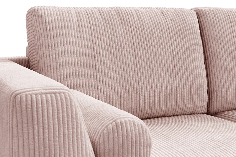 Ocean Lyx 5-seters Vendbar L-formet Hjørnesofa i Manchester - Rosa - Møbler - Sofaer - Hjørnesofa
