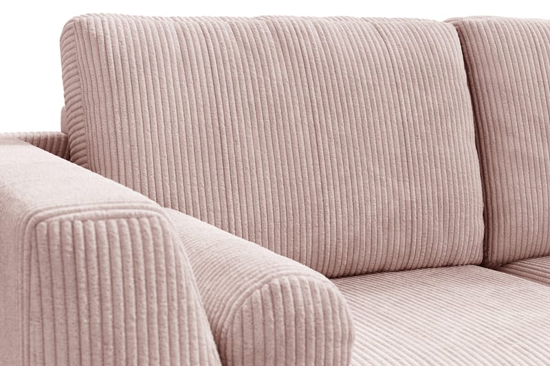 Ocean Lyx 5-seters Vendbar L-formet Hjørnesofa i Manchester - Rosa - Møbler - Sofaer - Hjørnesofa