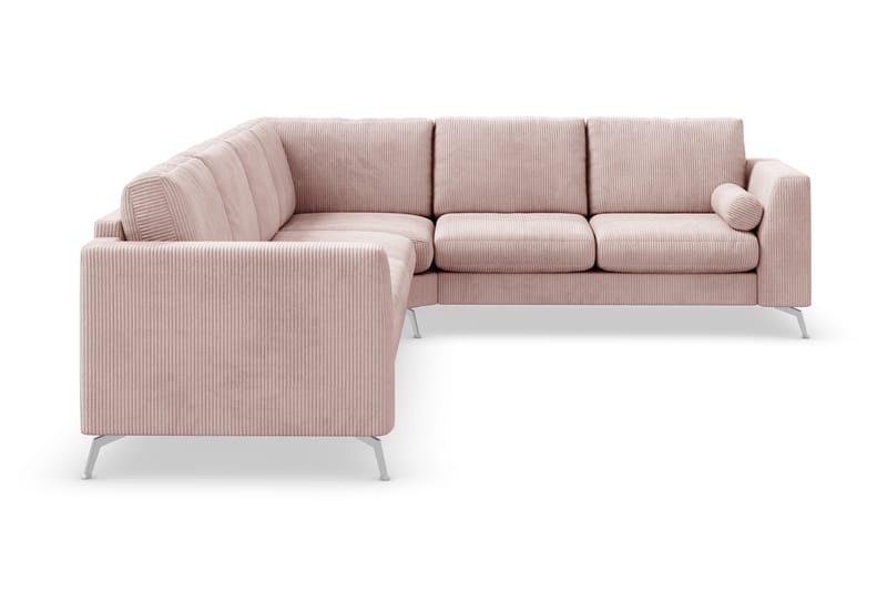 Ocean Lyx 5-seters Vendbar L-formet Hjørnesofa i Manchester - Rosa - Møbler - Sofaer - Hjørnesofa