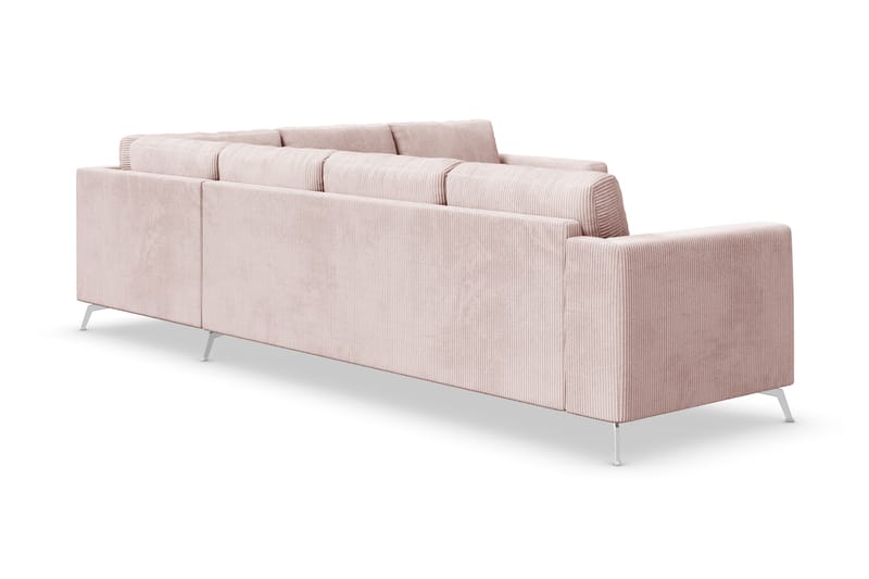 Ocean Lyx 5-seters Vendbar L-formet Hjørnesofa i Manchester - Rosa - Møbler - Sofaer - Hjørnesofa