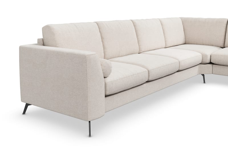 Ocean Lyx 5-seters Vendbar L-formet Hjørnesofa i Stoff - Beige - Møbler - Sofaer - Hjørnesofa