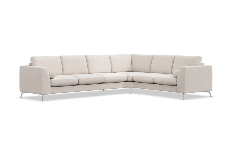 Ocean Lyx 5-seters Vendbar L-formet Hjørnesofa i Stoff - Beige - Møbler - Sofaer - Hjørnesofa