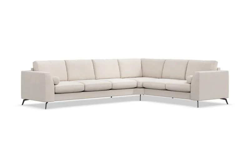 Ocean Lyx 5-seters Vendbar L-formet Hjørnesofa i Stoff - Beige - Møbler - Sofaer - Hjørnesofa
