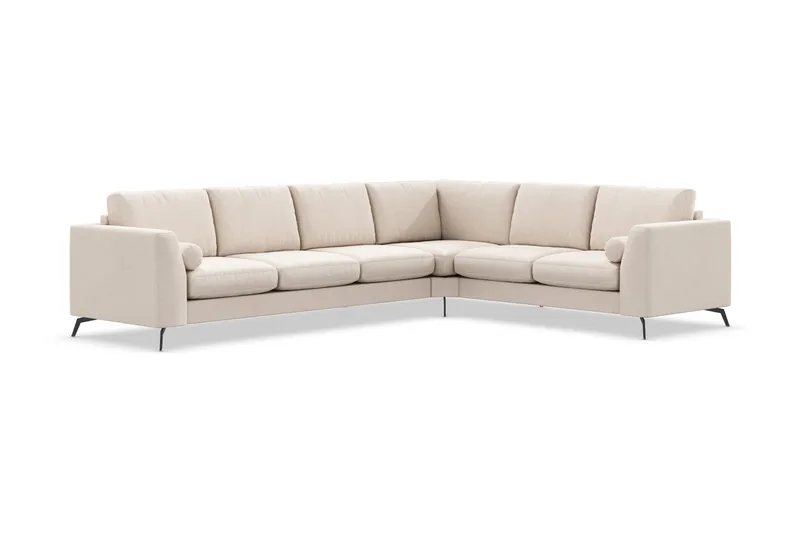 Ocean Lyx 5-seters Vendbar L-formet Hjørnesofa i Stoff - Beige - Møbler - Sofaer - Hjørnesofa