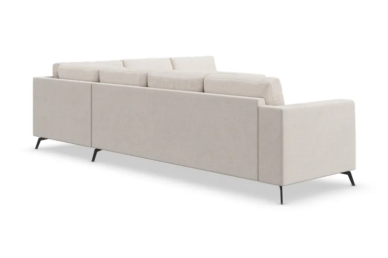 Ocean Lyx 5-seters Vendbar L-formet Hjørnesofa i Stoff - Beige - Møbler - Sofaer - Hjørnesofa