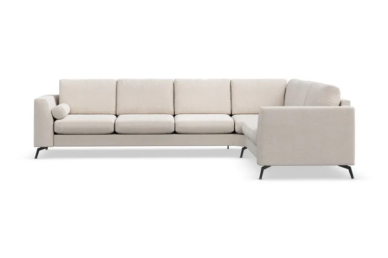 Ocean Lyx 5-seters Vendbar L-formet Hjørnesofa i Stoff - Beige - Møbler - Sofaer - Hjørnesofa