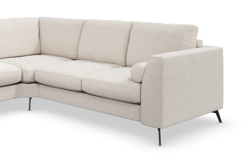 Ocean Lyx 5-seters Vendbar L-formet Hjørnesofa i Stoff - Beige - Møbler - Sofaer - Hjørnesofa