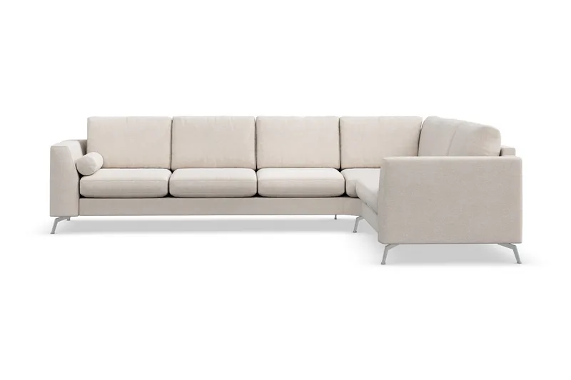Ocean Lyx 5-seters Vendbar L-formet Hjørnesofa i Stoff - Beige - Møbler - Sofaer - Hjørnesofa