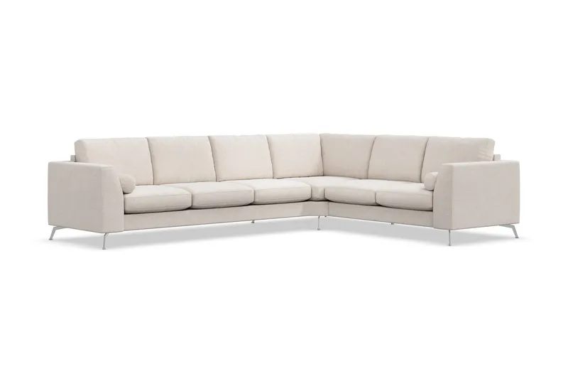 Ocean Lyx 5-seters Vendbar L-formet Hjørnesofa i Stoff - Beige - Møbler - Sofaer - Hjørnesofa