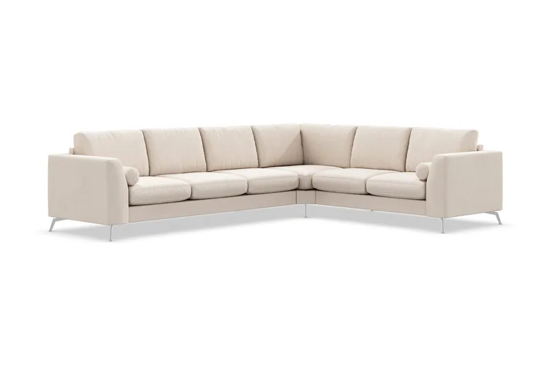 Ocean Lyx 5-seters Vendbar L-formet Hjørnesofa i Stoff - Beige - Møbler - Sofaer - Hjørnesofa