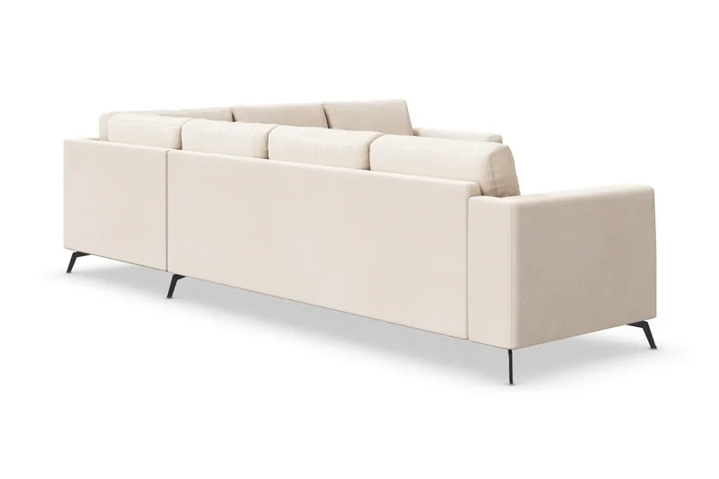 Ocean Lyx 5-seters Vendbar L-formet Hjørnesofa i Stoff - Beige - Møbler - Sofaer - Hjørnesofa