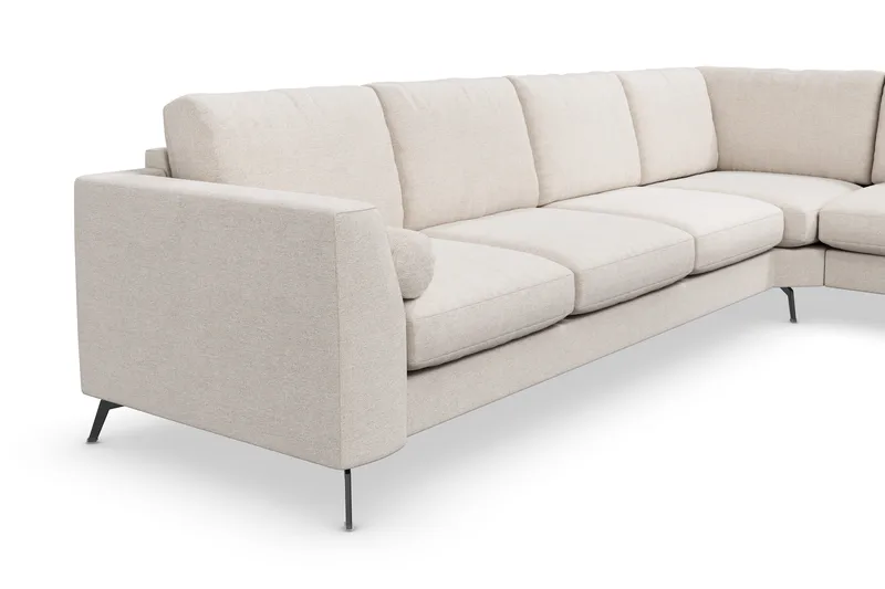 Ocean Lyx 5-seters Vendbar L-formet Hjørnesofa i Stoff - Beige - Møbler - Sofaer - Hjørnesofa
