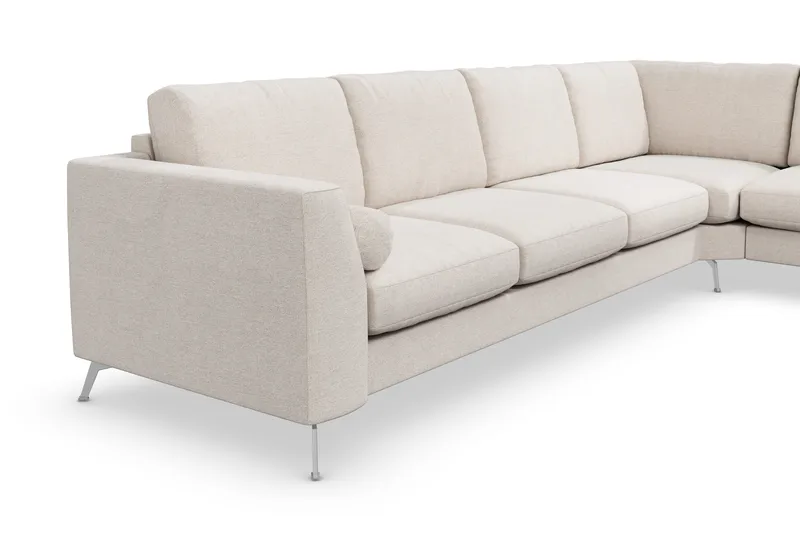 Ocean Lyx 5-seters Vendbar L-formet Hjørnesofa i Stoff - Beige - Møbler - Sofaer - Hjørnesofa