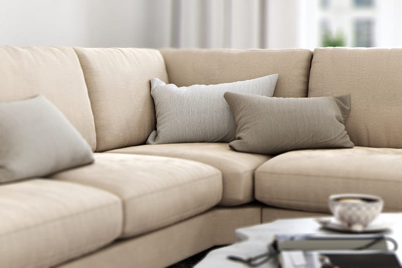 Ocean Lyx Hjørnesofa Vendbar - Beige/Fløyel - Hjørnesofa