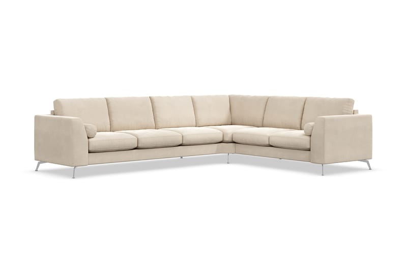 Ocean Lyx Hjørnesofa Vendbar - Beige/Fløyel - Hjørnesofa