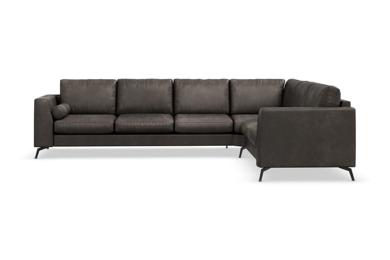 Ocean Lyx Hjørnesofa Vendbar - Svart/Lær - Hjørnesofa