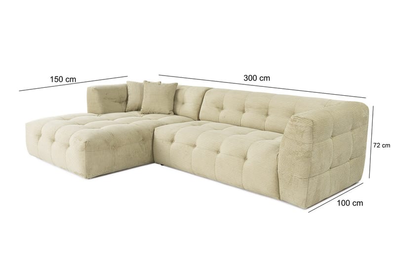 Octavian Hjørnesofa 3-seter - Green - Møbler - Sofaer - Modulsofaer - Komplett modulsofa