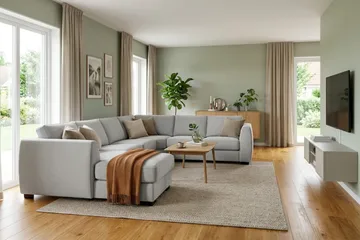 Optus 5-seters hjørnesofa med vendbar divan - Lysegrå - Møbler - Sofaer - Hjørnesofa - Hjørnesofa med divan