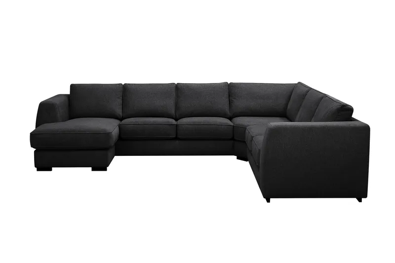 Optus 5-seters hjørnesofa med vendbar divan - Svart - Møbler - Sofaer - Hjørnesofa - Hjørnesofa med divan