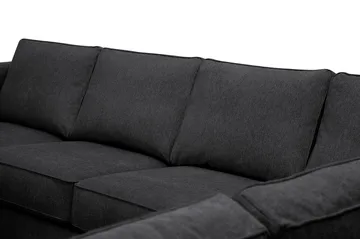 Optus 5-seters hjørnesofa med vendbar divan - Svart - Møbler - Sofaer - Hjørnesofa - Hjørnesofa med divan