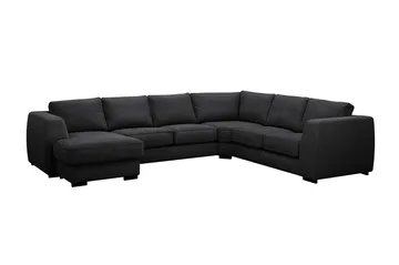 Optus 5-seters hjørnesofa med vendbar divan - Svart - Møbler - Sofaer - Hjørnesofa - Hjørnesofa med divan