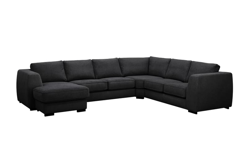 Optus 5-seters hjørnesofa med vendbar divan - Svart - Møbler - Sofaer - Hjørnesofa - Hjørnesofa med divan